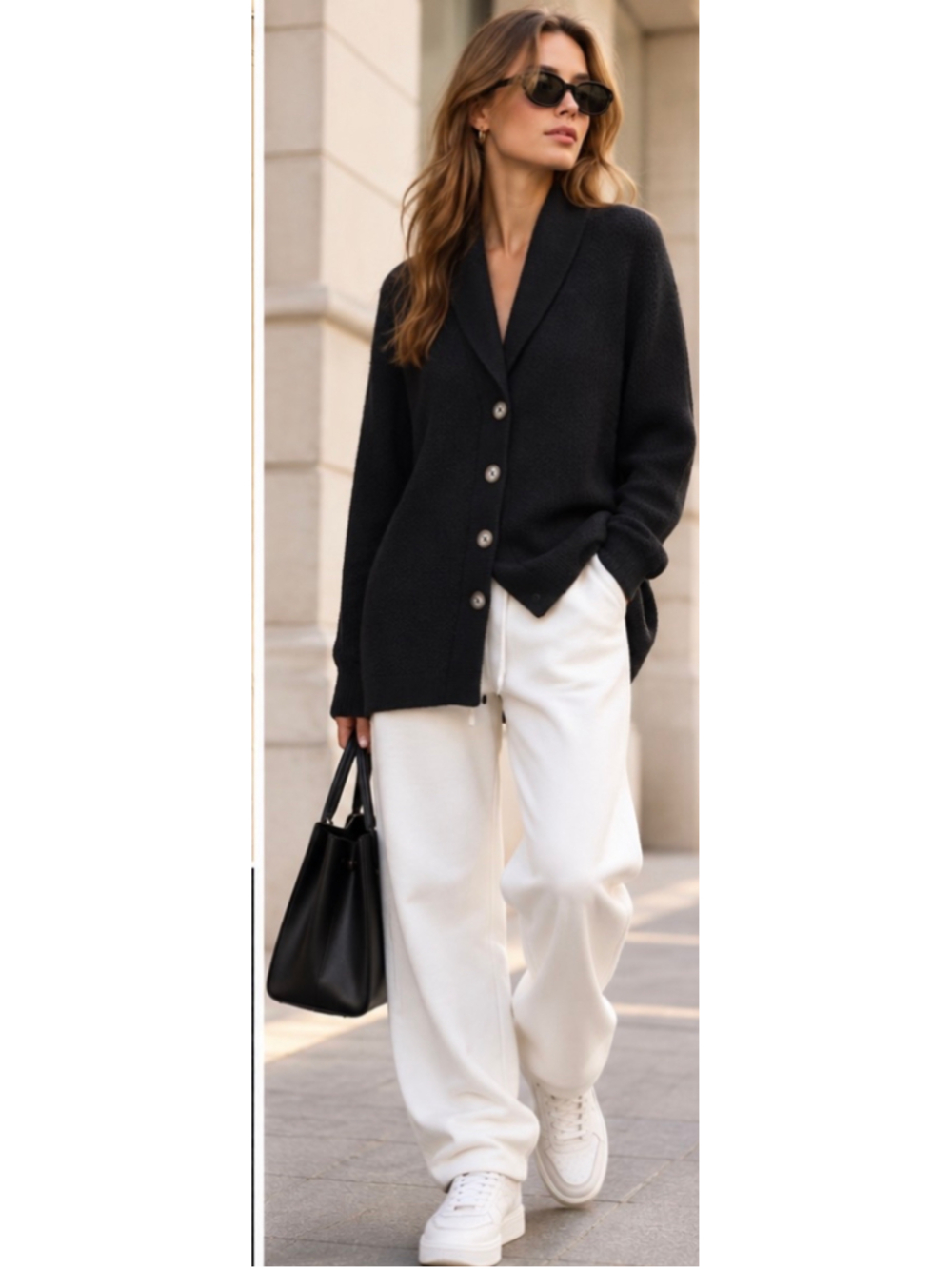 Cashmere Cardigan Sweater Black Size M